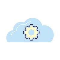 Cloud computing with gear vector
