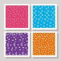 four textures memphis styles vector