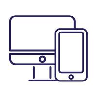 desktop computer and smartphone icon vector