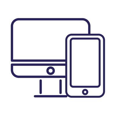 desktop computer and smartphone icon