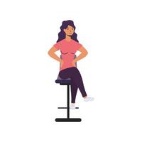 avatar woman cartoon on chair vector design