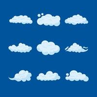 nine clouds sky icons vector