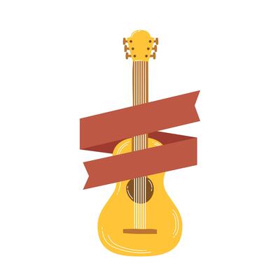 guitar musical instrument with ribbon frame