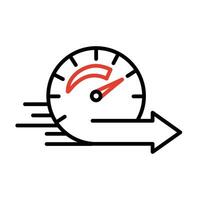 speed gauge and arrow vector