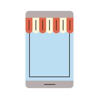smartphone with parasol vector