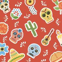 day of dead mexican pattern vector