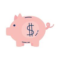 piggy savings money dollar icon vector