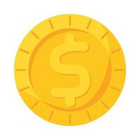 coin money dollar isolated icon vector