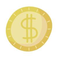 coin money dollar isolated icon vector