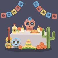 día de los muertos altar vector