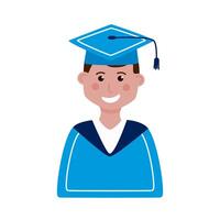 graduated boy with uniform vector