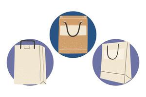 shopping bags icon set vector design