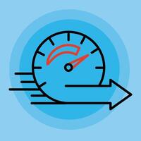 tachometer and arrow vector