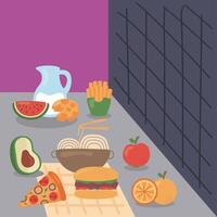 alimento nutritivo en mesa vector