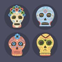 day of dead skulls vector