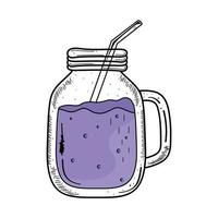 bebida morada en el icono de dibujo de tarro vector