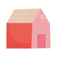 house front facade doodle style icon vector