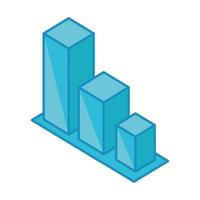 isometric statistics bars vector