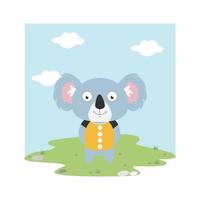 cute koala animal cartoon illustration vector