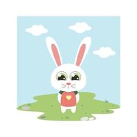 cute rabbit animal cartoon illustration vector