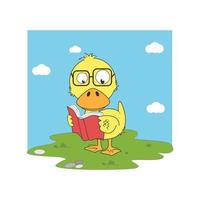 cute duck animal cartoon illustration vector