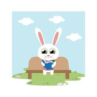 cute rabbit animal cartoon illustration vector