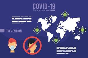 corona virus infographic with use face mask campaign vector