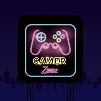 retro video game neon with control vector