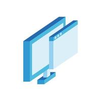 desktop with webpage template isometric style icon vector