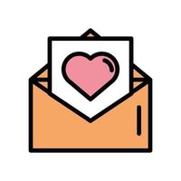 happy valentines day envelope with heart vector