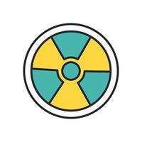 símbolo nuclear línea de precaución e icono de estilo de relleno vector