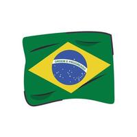 brazil flag country isolated icon vector