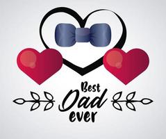 happy fathers day card with bowtie vector