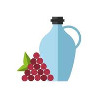 wine jar drink with grapes fruits vector