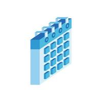 calendar reminder date isometric style icon vector