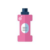 disinfectant plastic bottle product with drop flat style vector