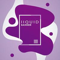 lettering in liquid banner color purple background vector