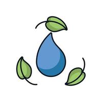 plant with water drop ecology vector