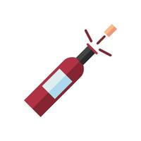 botella de vino, bebida, aislado, icono vector