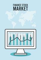 infografía de recesión económica con escritorio vector