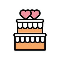 happy valentines day sweet cake with heart vector