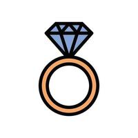 ring with diamond luxury icon vector