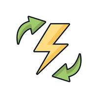 arrows recycle symbol with power ray vector