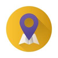 pin pointer location block style icon vector