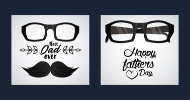 happy fathers day card with eye glasses vector