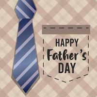 happy fathers day card with male shirt and necktie vector