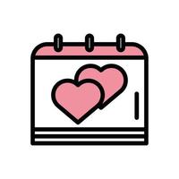 happy valentines day calendar with hearts vector