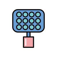 icono de panel de luces de lámparas de estadio vector