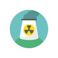 nuclear plant chimney isolated icon