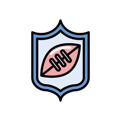 american football sport balloon in shield